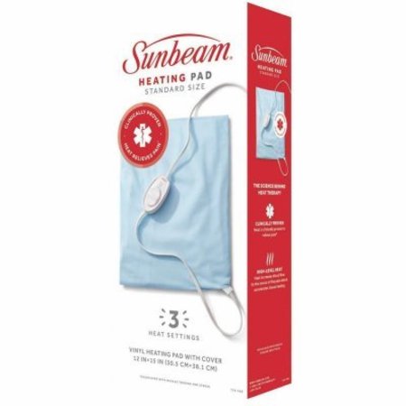 SUNBEAM Heating Pad 3 settings Light Blue 12-in W X 15-in L Light Blue 2101860